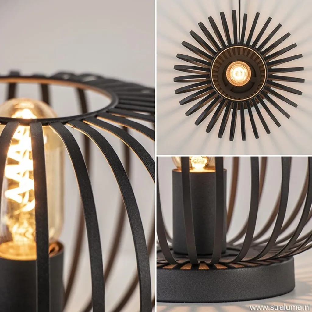 Kleine draad tafellamp modern mat zwart>Straluma Shop