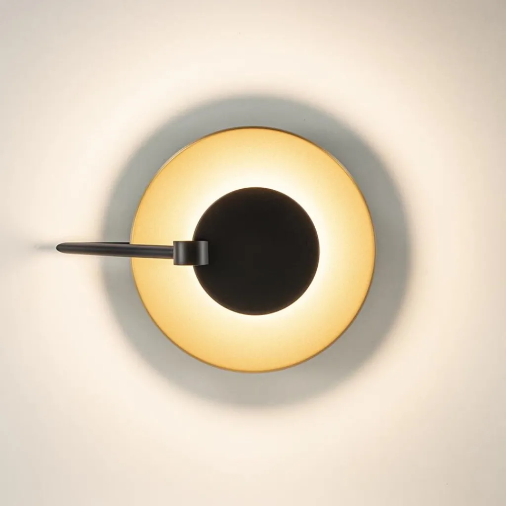 Kleine LED plafondlamp zwart met goud>Straluma Cheap
