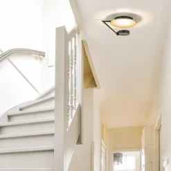 Kleine LED plafondlamp zwart met goud><noscript><img width=