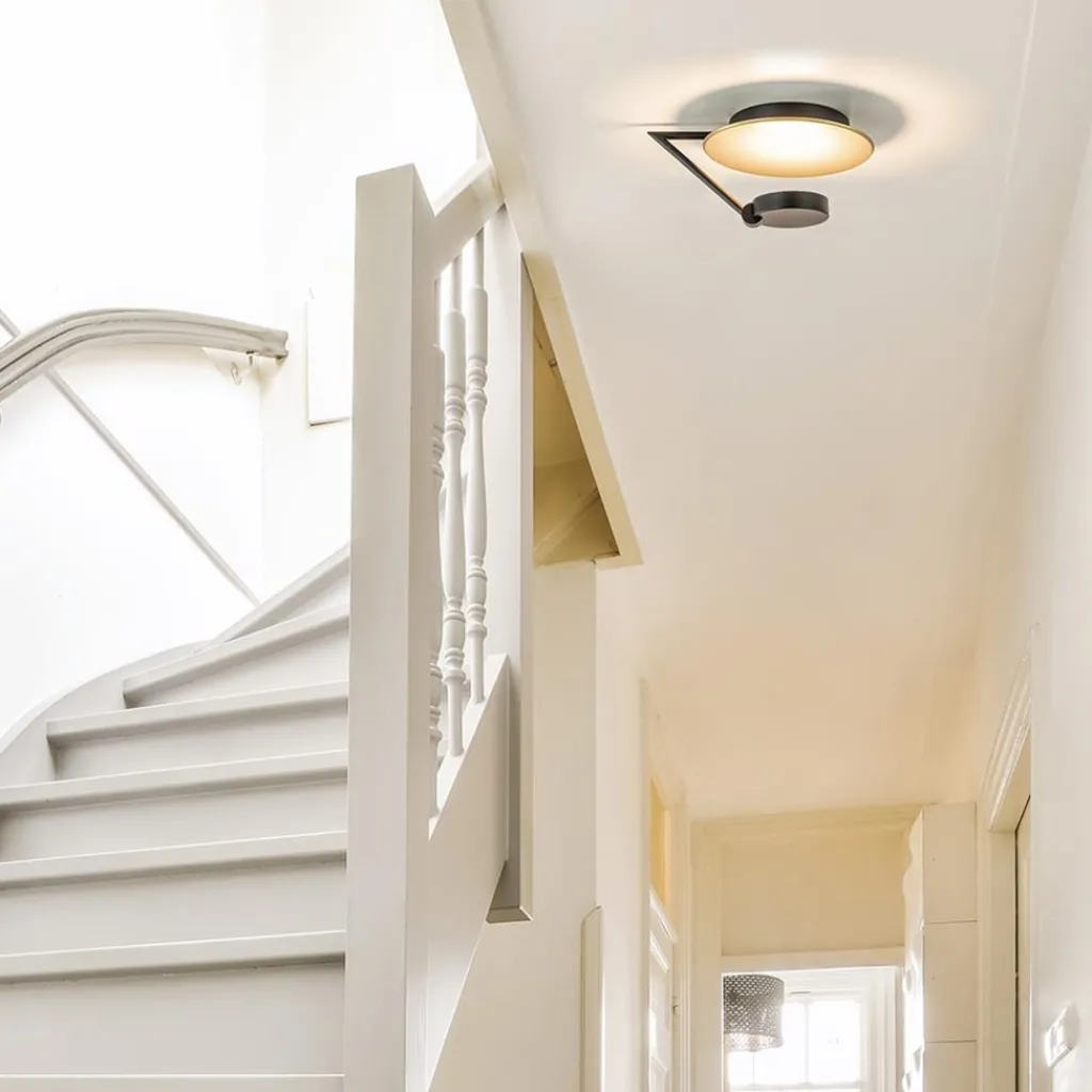 Kleine LED plafondlamp zwart met goud>Straluma Cheap