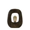 Kleine tafellamp Kelafo hout chocolade bruin>Straluma New