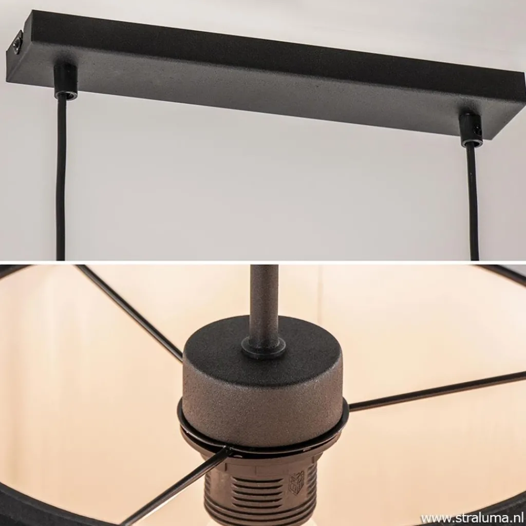 4-L Hanglamp met zwarte kappen>Straluma Discount