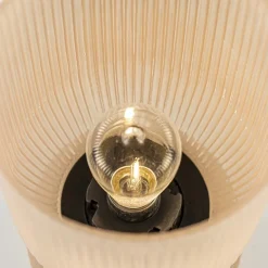 L&L grote ribglas tafellamp peach op batterijen Phoebe><noscript><img width=
