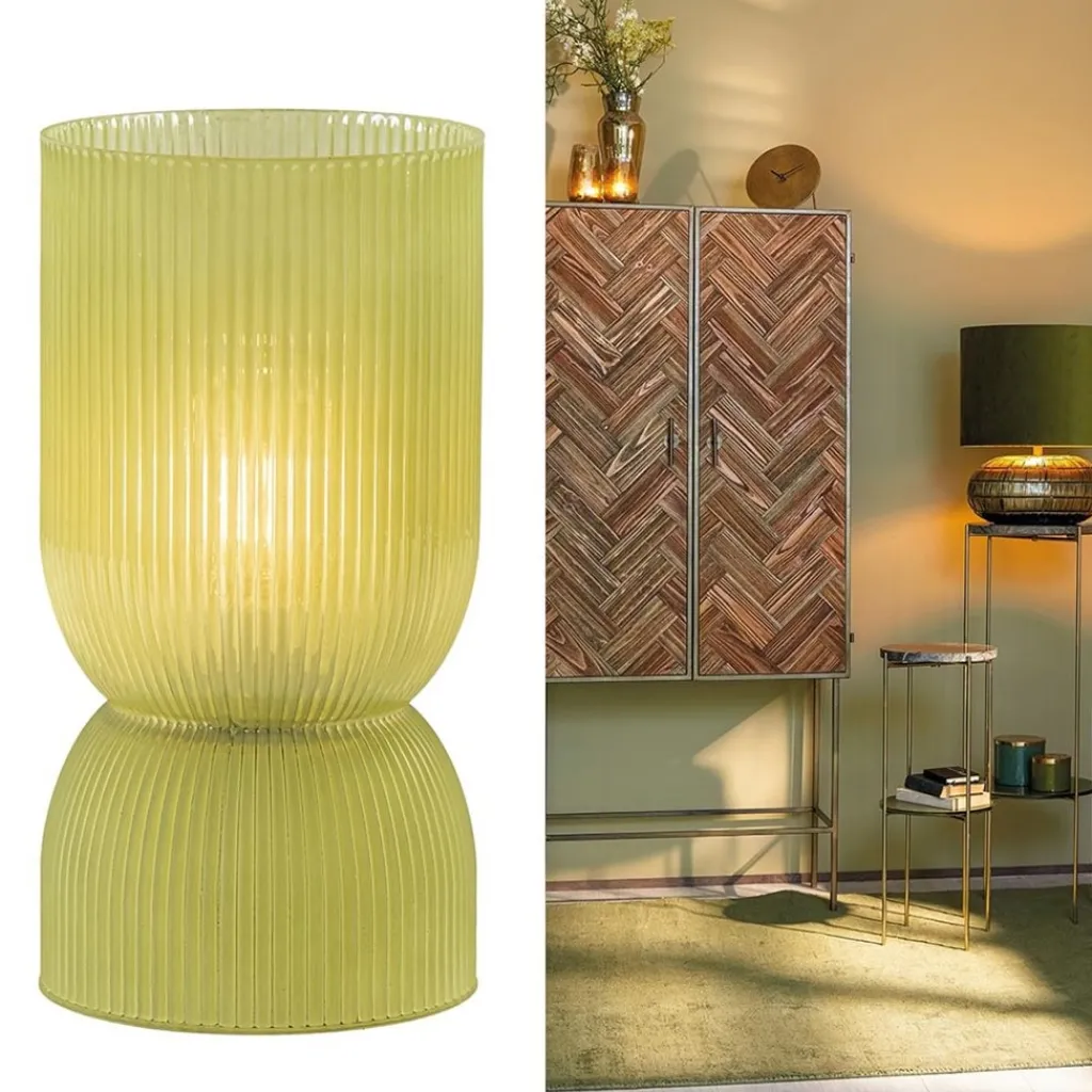 Landelijke Light and Living tafellamp olijfgroen op batterijen Phoebe>Straluma New