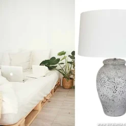 Landelijke stenen lampvoet Vulsini 50 cm><noscript><img width=