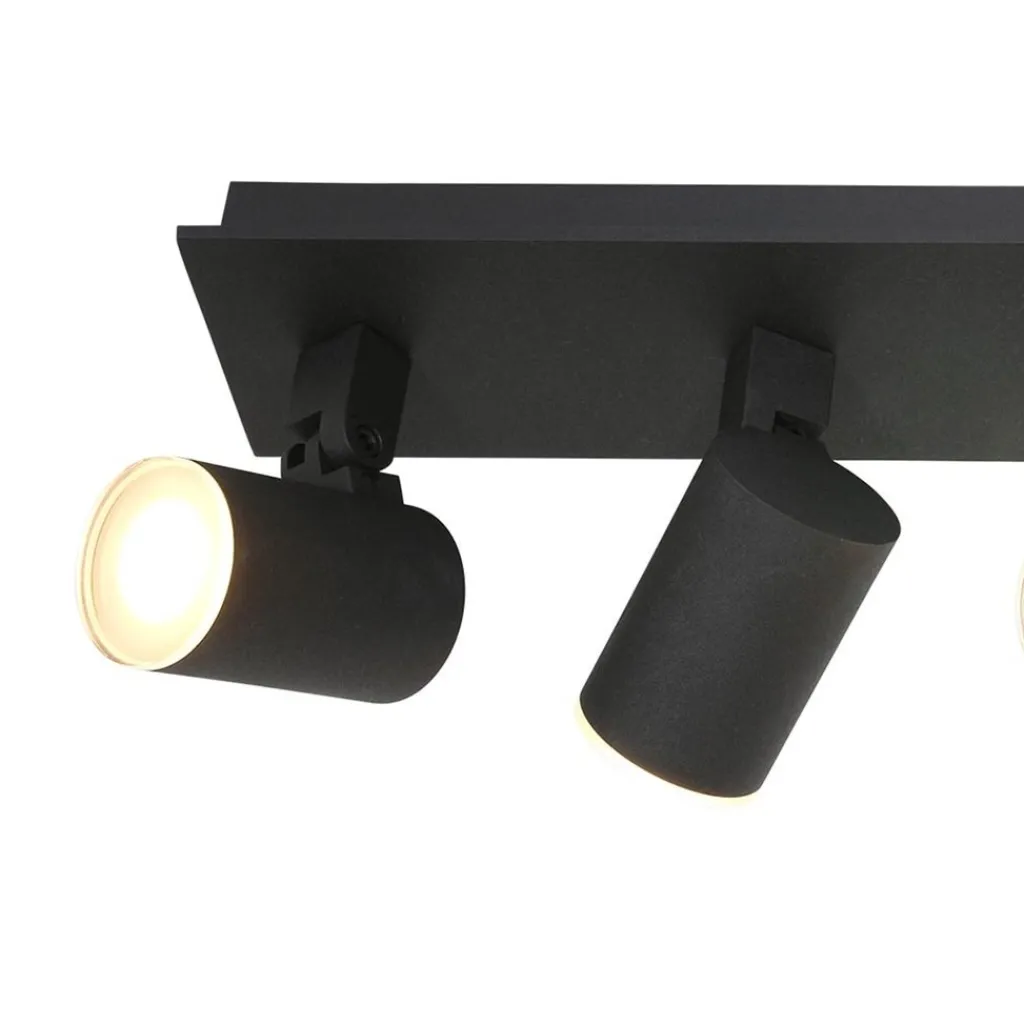 Langwerpige LED opbouwspot zwart 4-lichts>Straluma Store