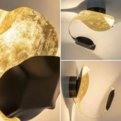 LED design wand/plafondlamp brons met goldleaf><noscript><img width=