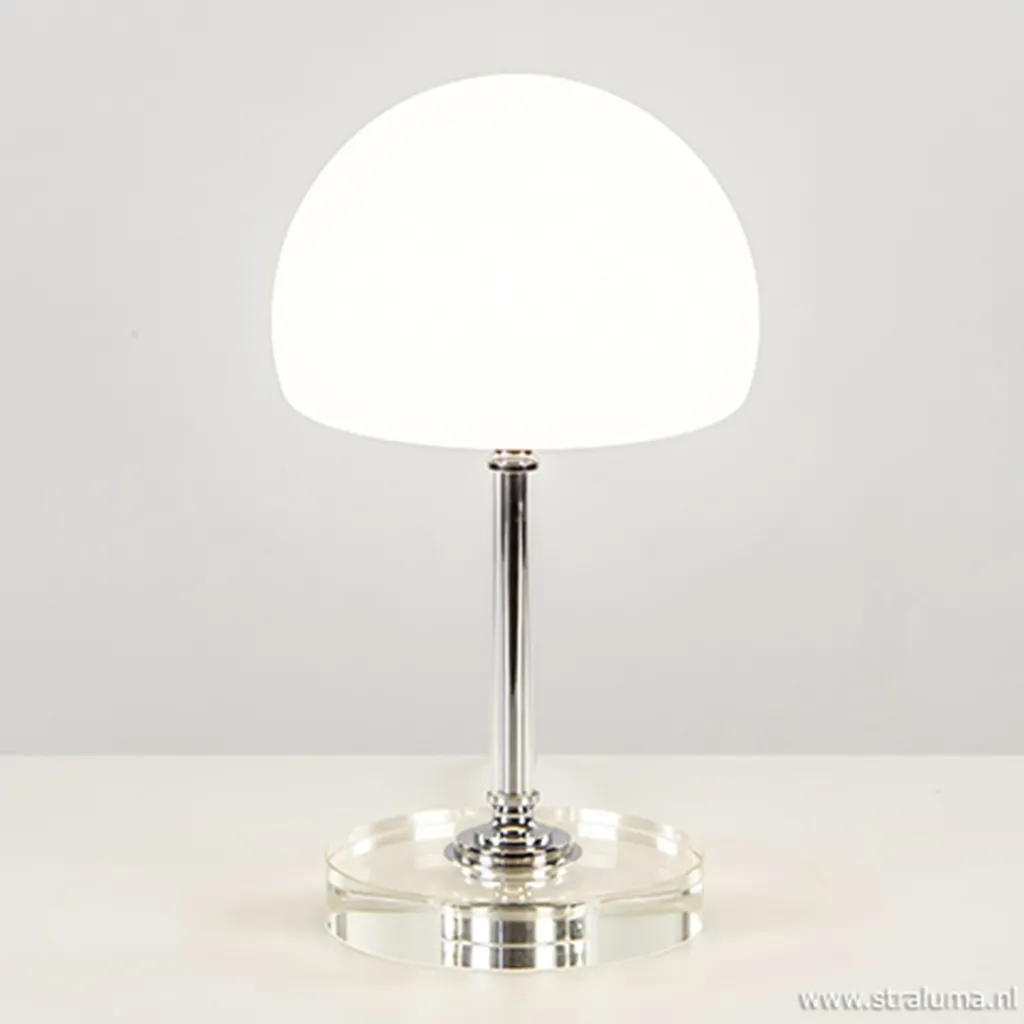 LED tafellamp chroom/opaal glas dimbaar>Straluma Outlet