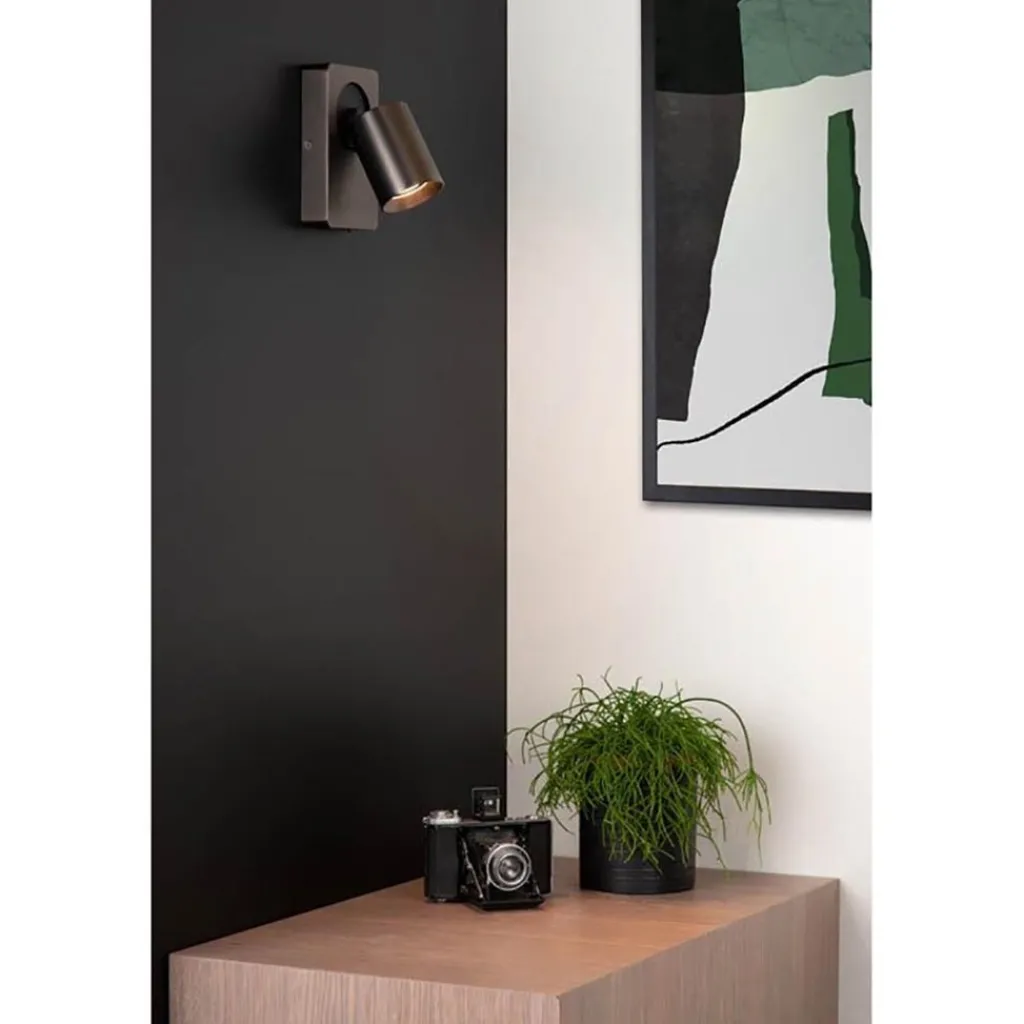 LED wandspot zwart staal met USB aansluiting>Straluma Sale