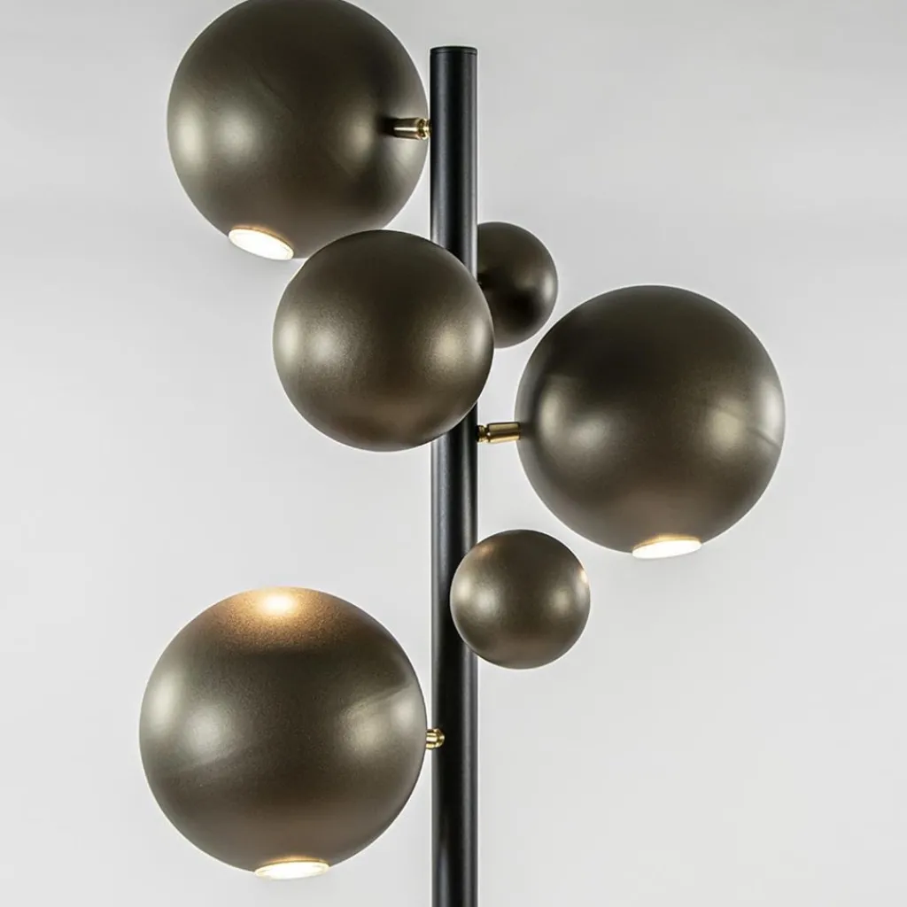3-Lichts design vloerlamp zwart met platinum bollen>Straluma Hot