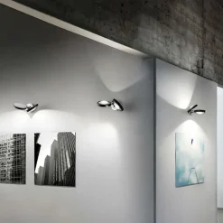 2-Lichts design wandlamp Nautilus zwart/chroom><noscript><img width=