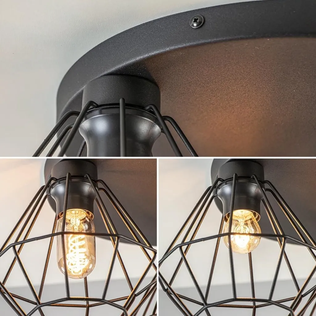 3-Lichts draadlamp diamant mat zwart>Straluma Online