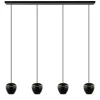 4-Lichts eettafelhanglamp mat zwart met goud>Straluma Cheap