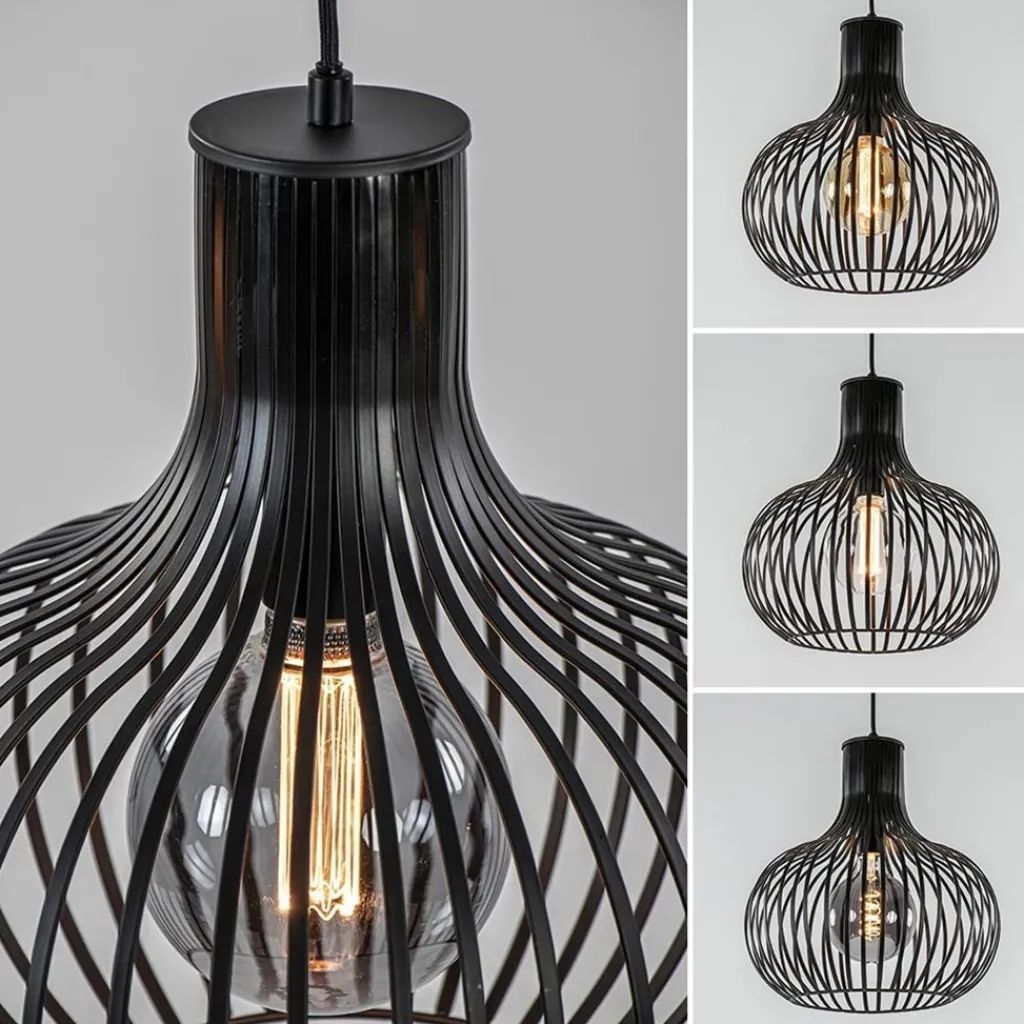 3-Lichts eettafelhanglamp onion mat zwart>Straluma Flash Sale