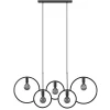 5-Lichts eettafelhanglamp ringen mat zwart>Straluma Shop