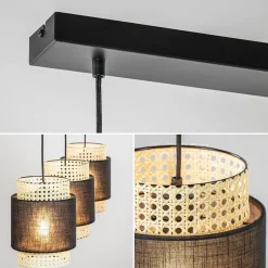 3-Lichts eettafelhanglamp webbing met zwart><noscript><img width=
