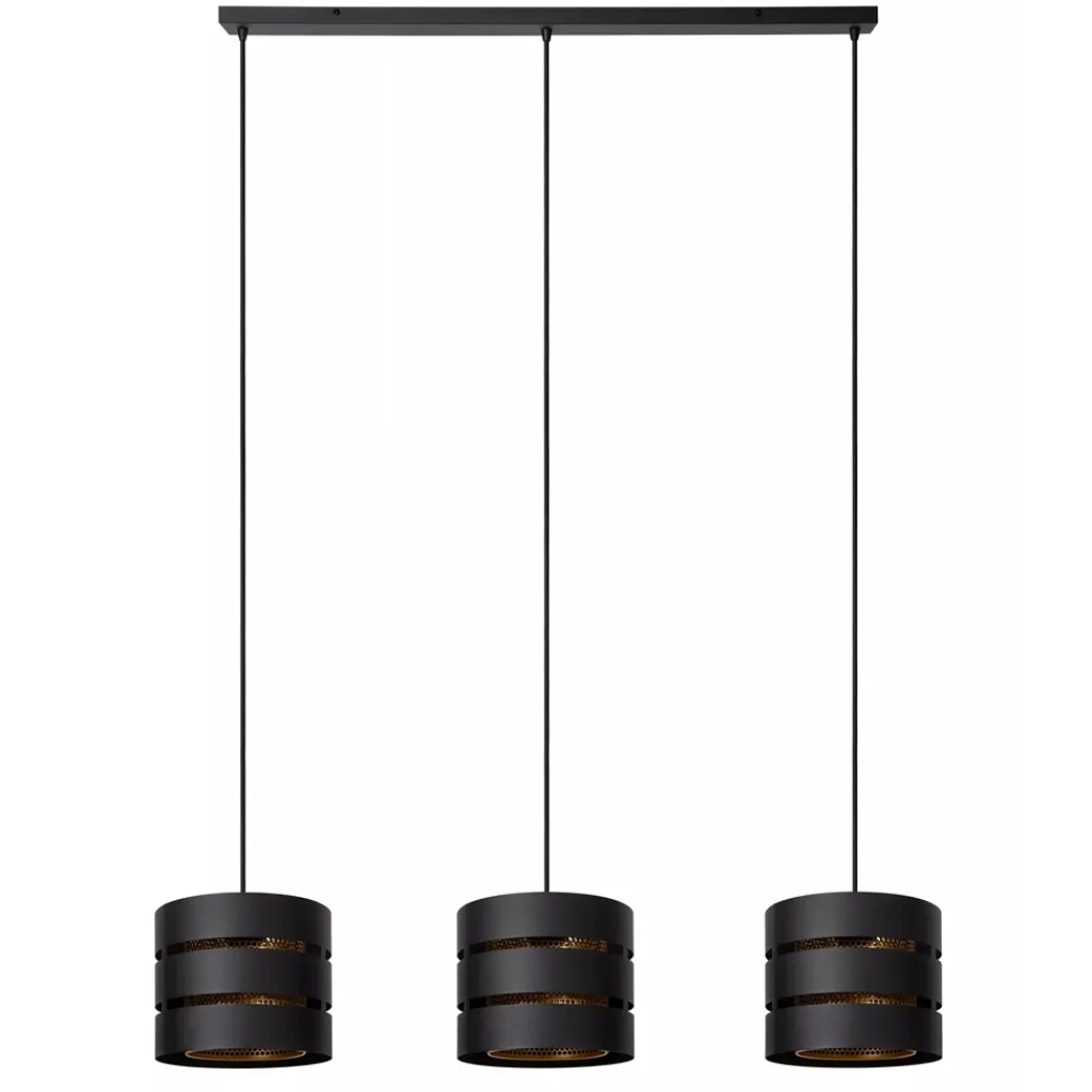 3-Lichts eettafelhanglamp zwart met goud>Straluma Hot
