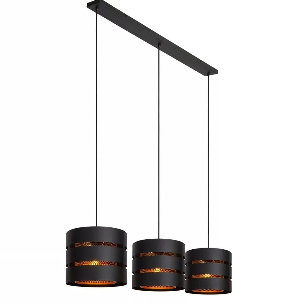 3-Lichts eettafelhanglamp zwart met goud>Straluma Hot
