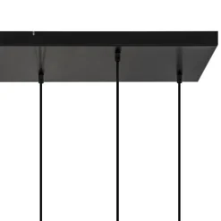 8-Lichts eettafelhanglamp zwart met smoke glazen kappen reliëf><noscript><img width=