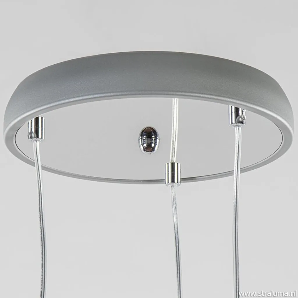 3-Lichts hanglamp chroom met smokey glazen kappen>Straluma Sale