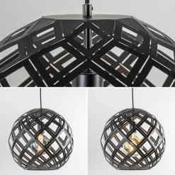 2-Lichts hanglamp Scandinavisch/landelijk mat zwart><noscript><img width=