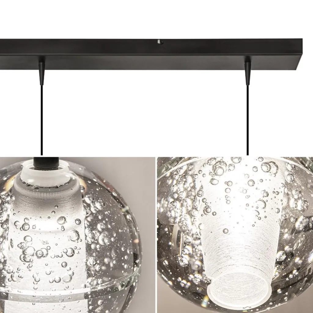 3-Lichts hanglamp zwart met helder glazen bollen>Straluma Sale
