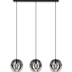 3-Lichts hanglamp zwart met ronde kappen>Straluma Hot