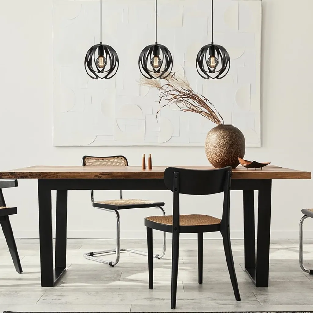3-Lichts hanglamp zwart met ronde kappen>Straluma Hot