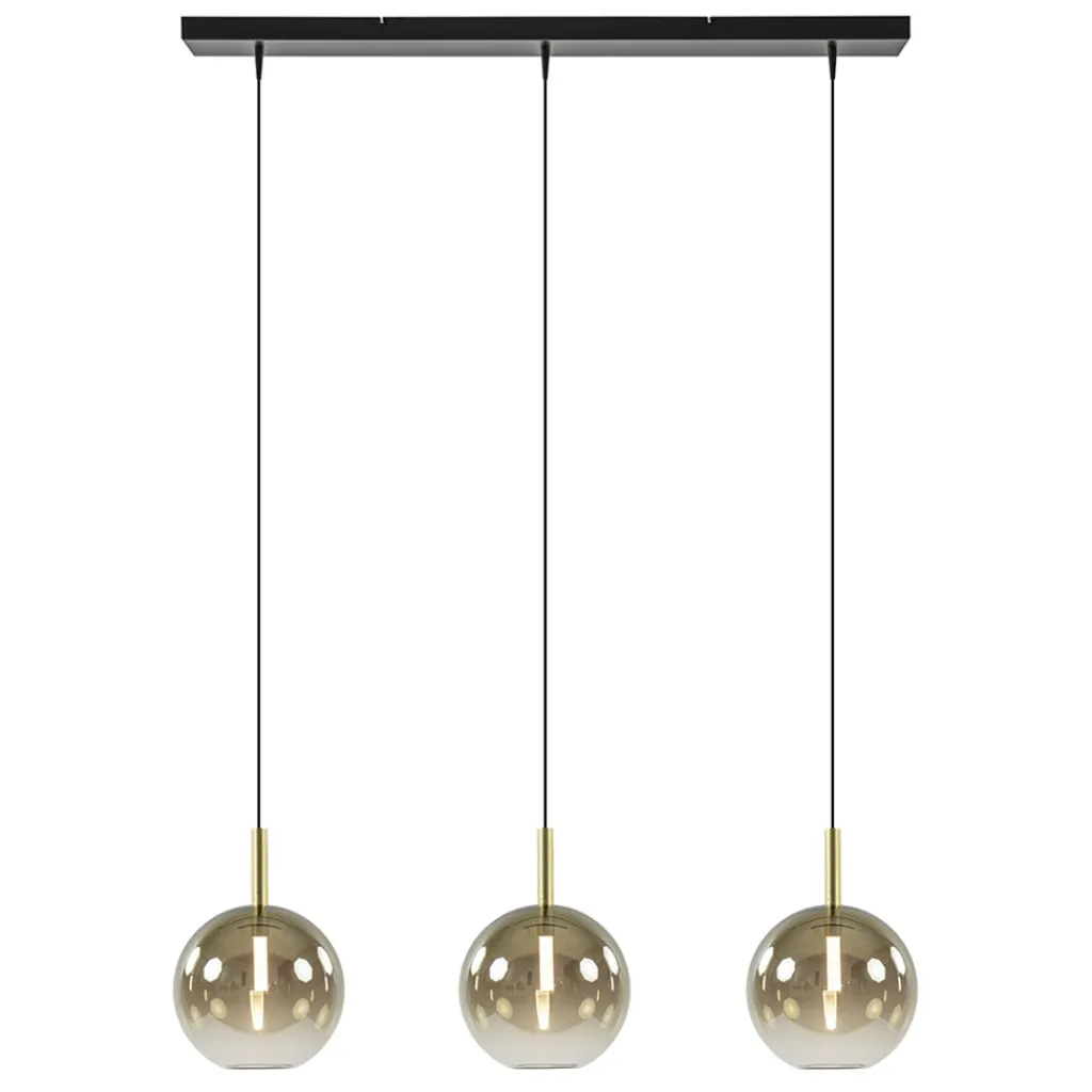 3-Lichts LED eettafelhanglamp met gold fading glas>Straluma Best
