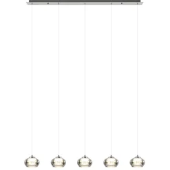 5-Lichts LED eettafelhanglamp smoke glas dimbaar>Straluma New