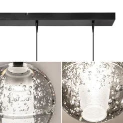 5-Lichts LED eettafelhanglamp helder glazen bollen><noscript><img width=