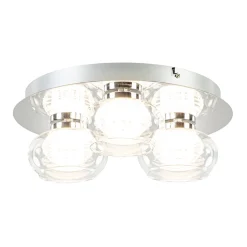 3-Lichts LED plafondlamp chroom met helder glas>Straluma Clearance