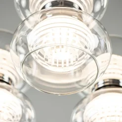 3-Lichts LED plafondlamp chroom met helder glas><noscript><img width=