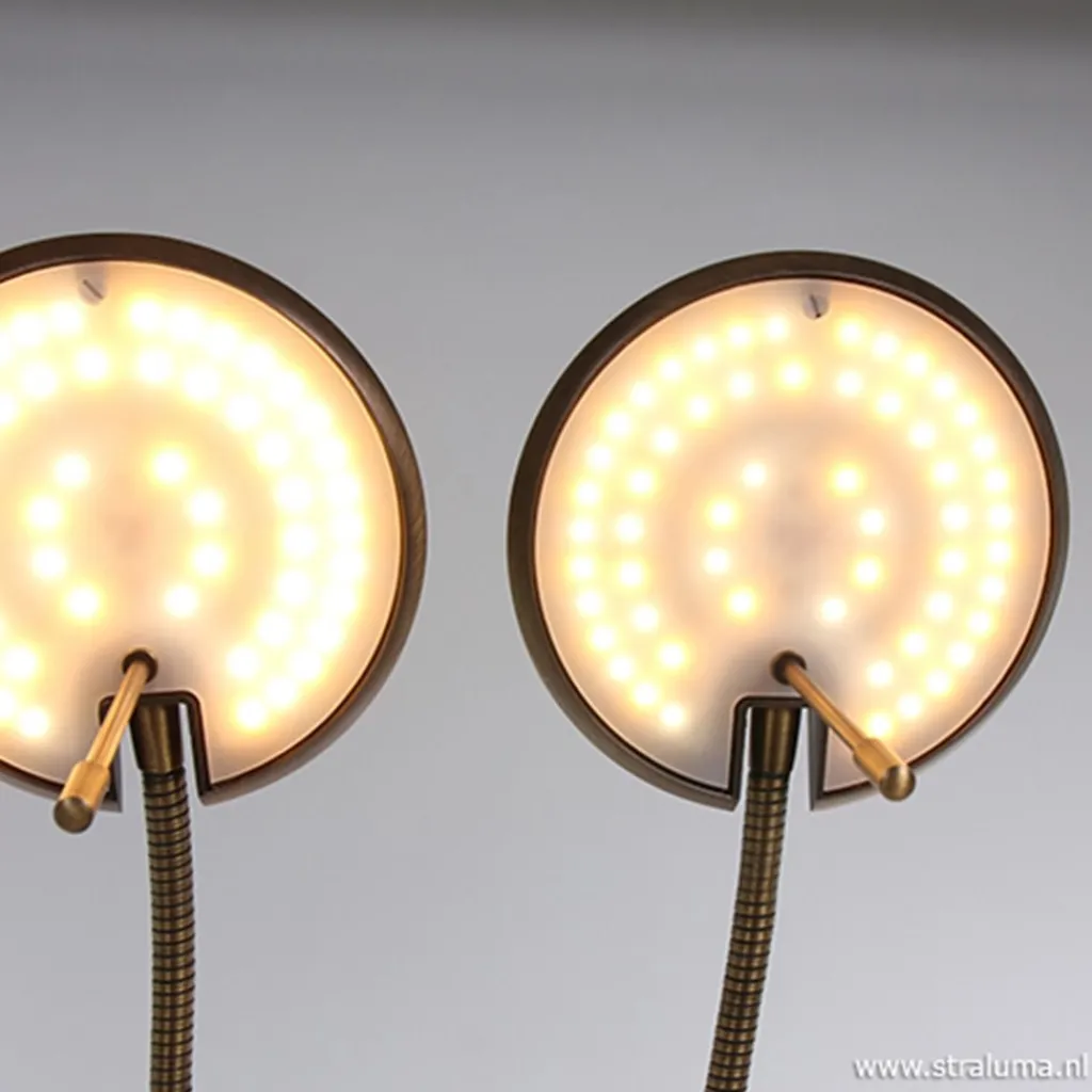 2-Lichts leeslamp brons LED dimbaar>Straluma Cheap