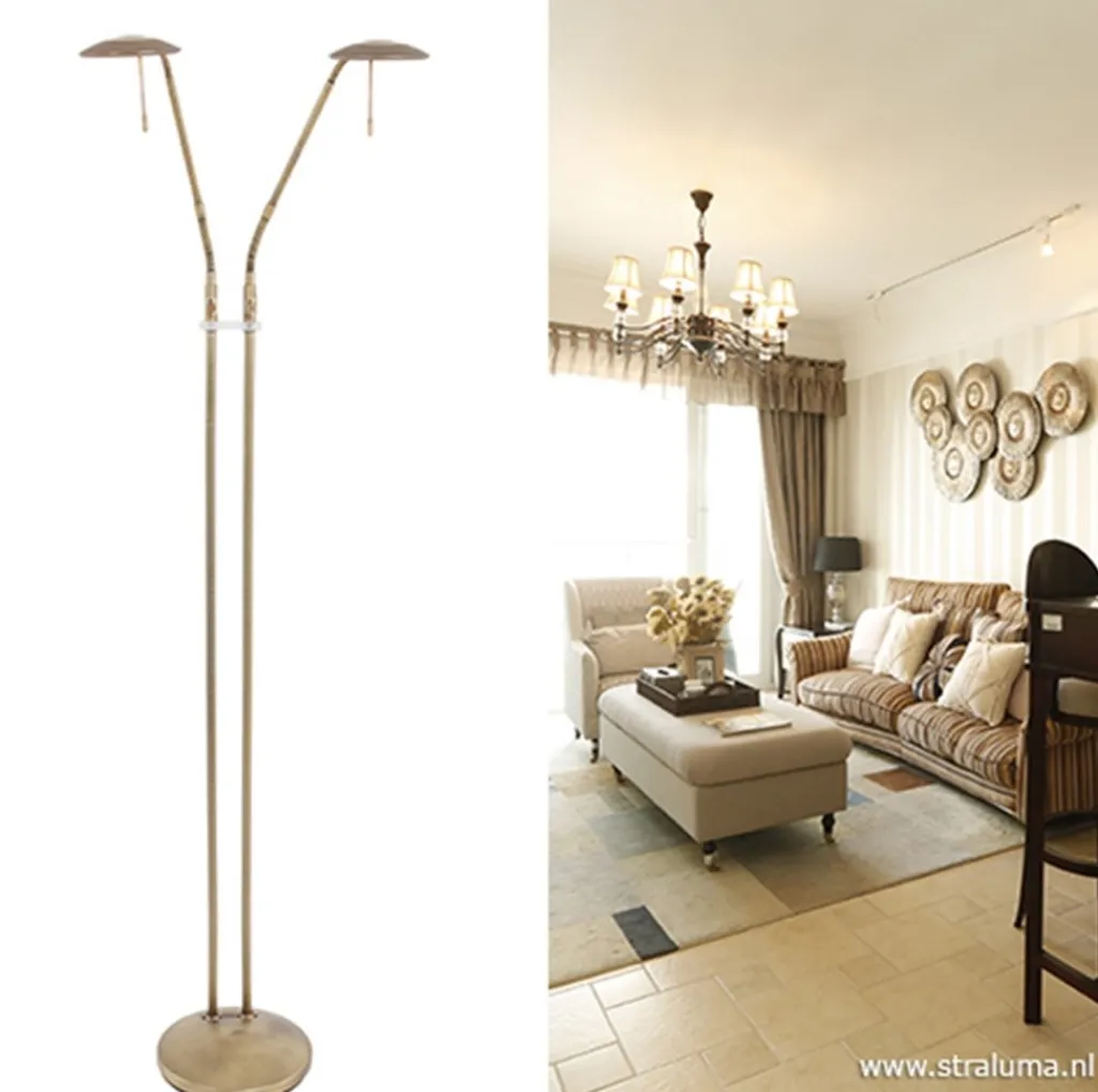 2-Lichts leeslamp brons LED dimbaar>Straluma Cheap