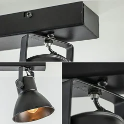 2-Lichts metalen plafondlamp Eliano mat zwart><noscript><img width=