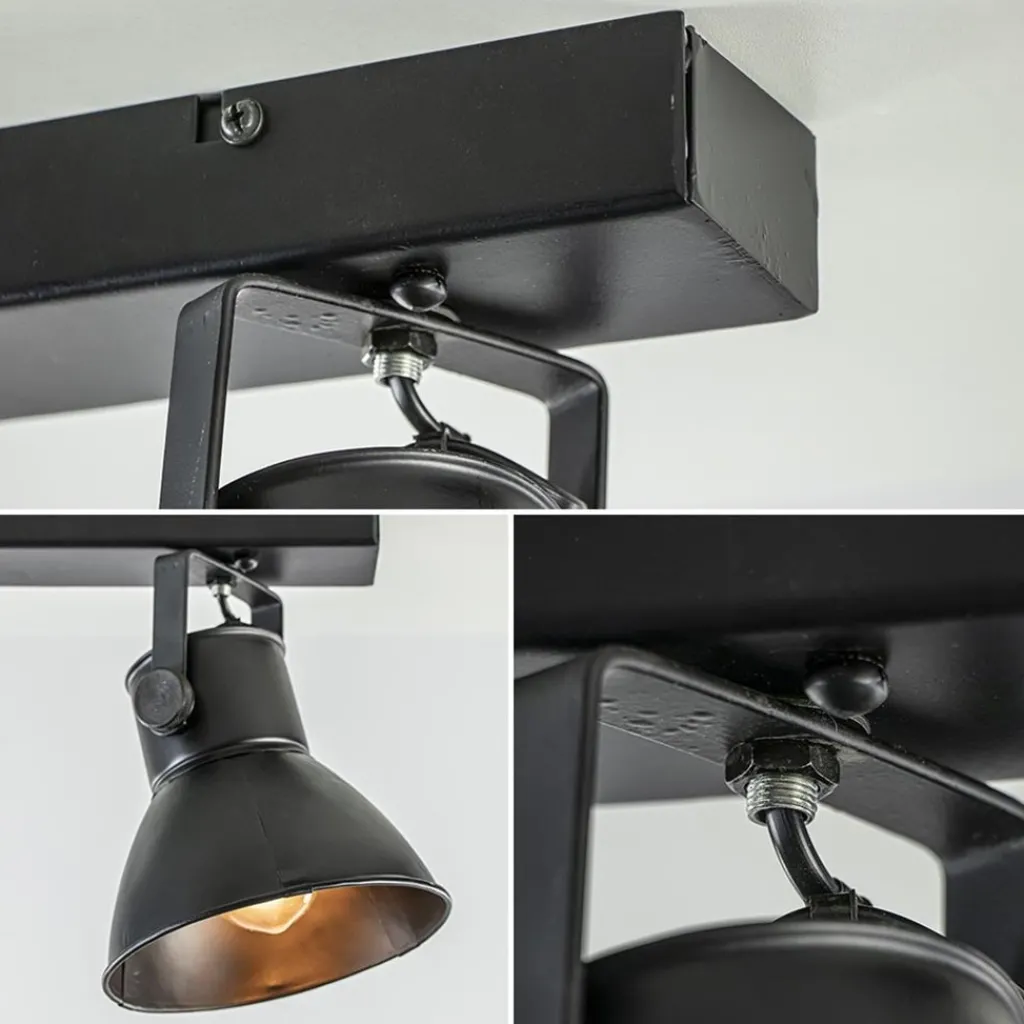 2-Lichts metalen plafondlamp Eliano mat zwart>Straluma Cheap