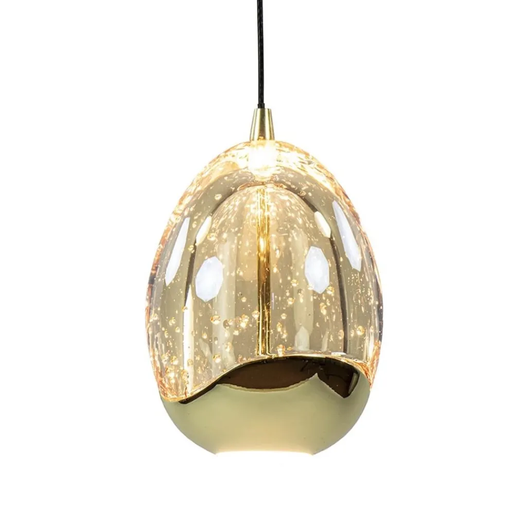 8-Lichts ovale hanglamp eggs zwart/goud>Straluma Cheap