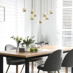 8-Lichts ovale hanglamp eggs zwart/goud><noscript><img width=