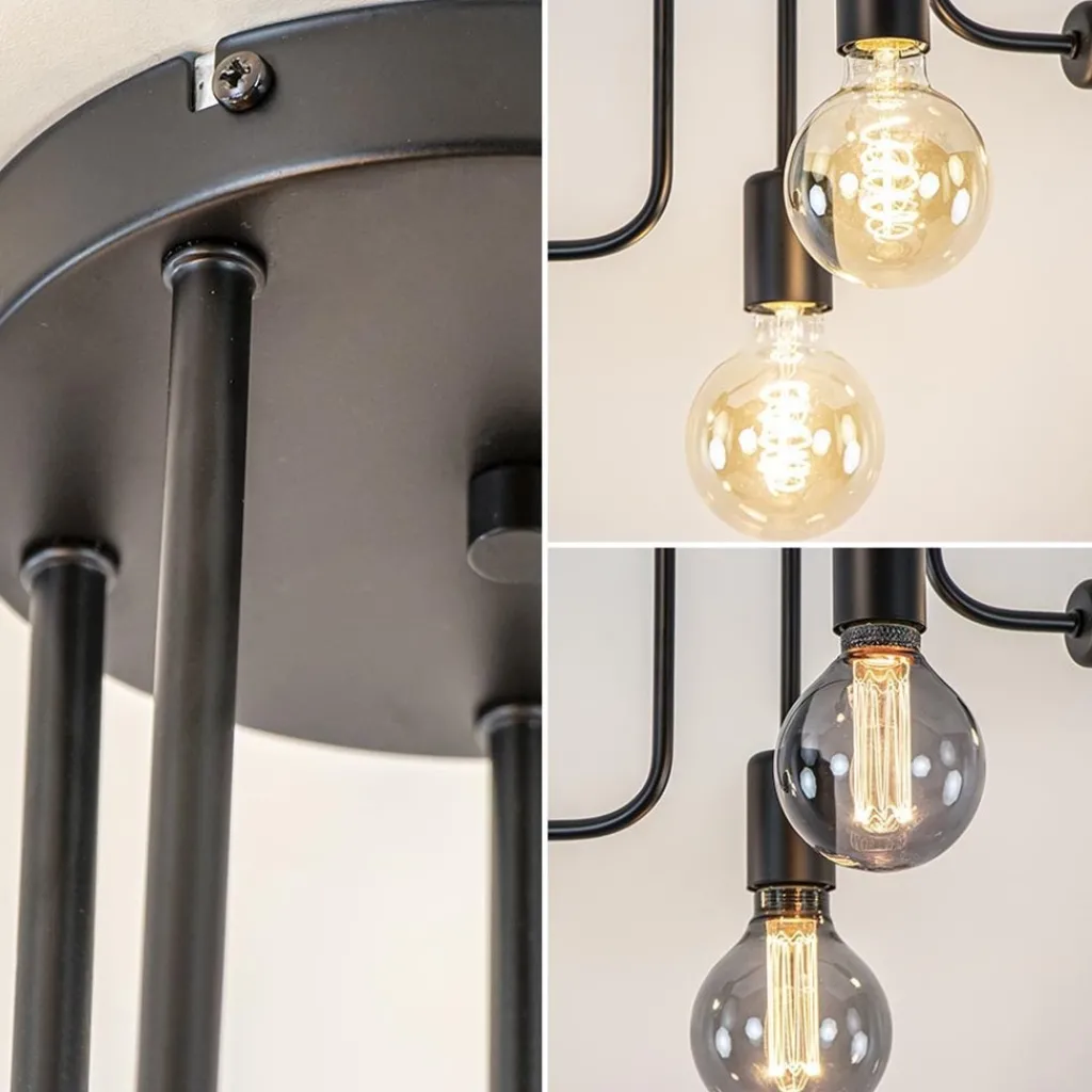 5-Lichts plafondlamp pendel mat zwart excl lichtbronnen>Straluma Cheap