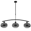 3-Lichts retro hanglamp zwart met smoke glas>Straluma Hot