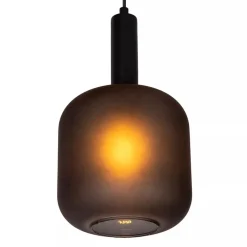 3-Lichts ronde hanglamp mat zwarte glazen kappen><noscript><img width=