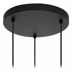 3-Lichts ronde hanglamp mat zwarte glazen kappen><noscript><img width=
