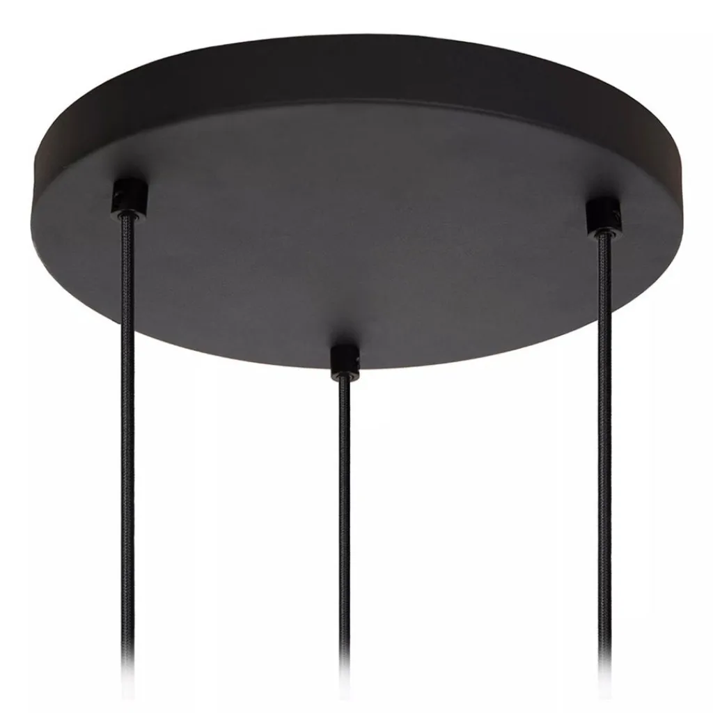 3-Lichts ronde hanglamp mat zwarte glazen kappen>Straluma Best