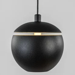 3-Lichts ronde LED hanglamp bollen zwart met goud><noscript><img width=