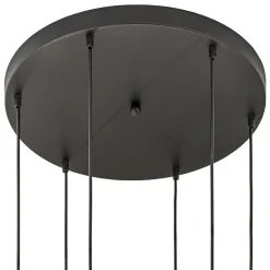 6-Lichts vide hanglamp smoke glas met reliëf><noscript><img width=