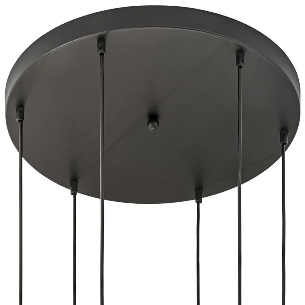 6-Lichts vide hanglamp smoke glas met reliëf>Straluma Cheap