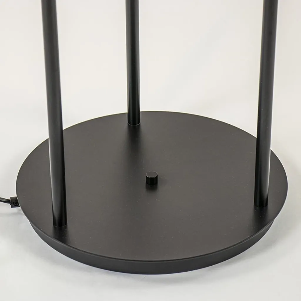 3-Lichts vloerlamp mat zwart met amber glazen bollen>Straluma Cheap