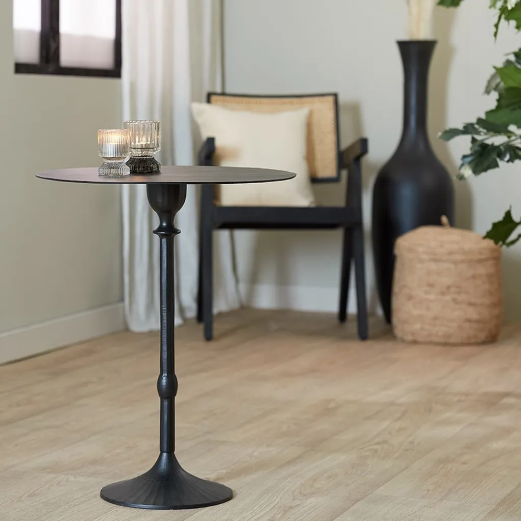 Light and Living bijzettafel Janna 50x60 cm mat zwart>Straluma Outlet