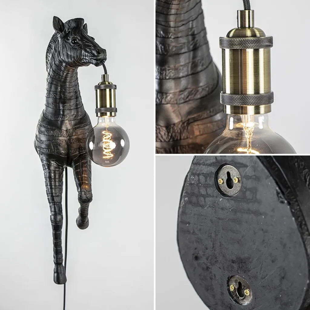 Light and Living wandlamp Zebra mat zwart>Straluma Store
